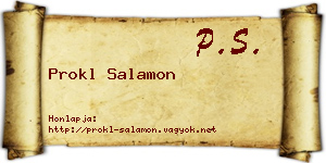 Prokl Salamon névjegykártya
